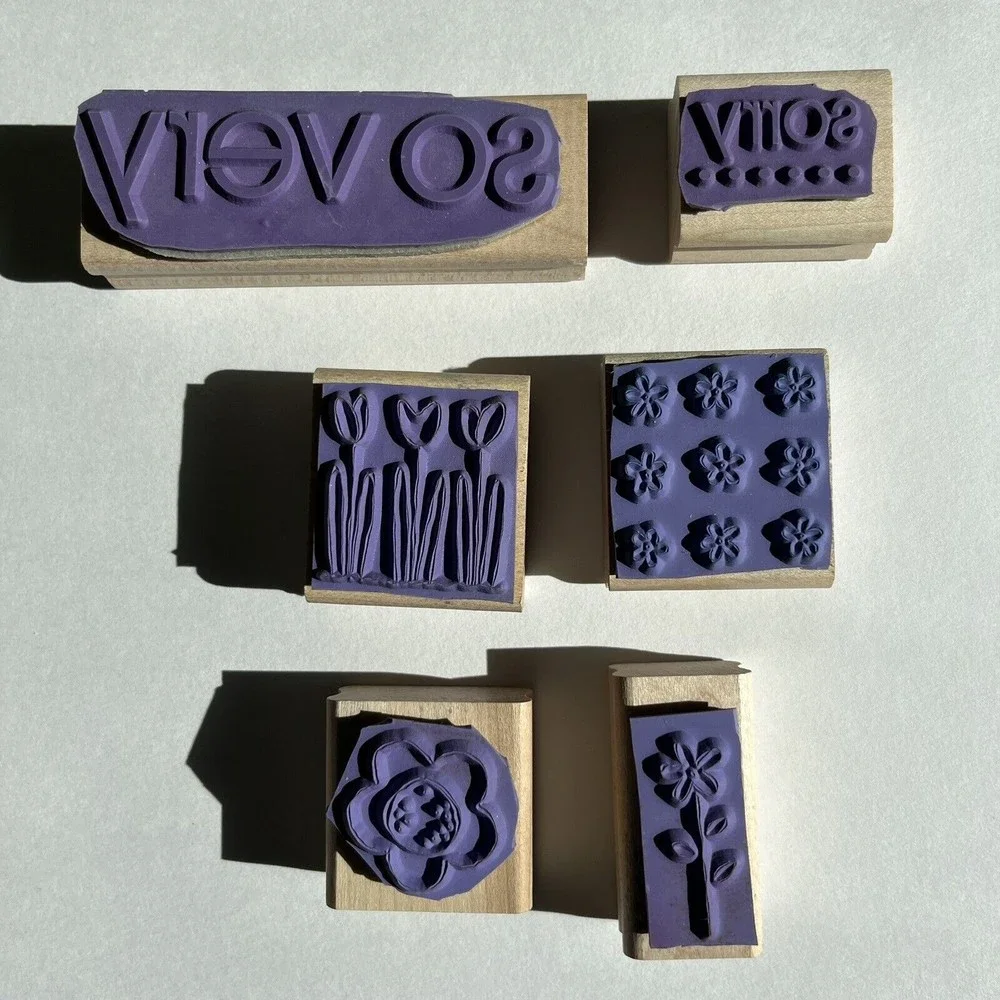 Stampin’ Up! Pocket Full of Posies (2005) Flowers & 2 So Very Wood Mount Stamps